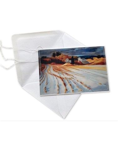 Glückwunsch- & Gruss Karte genäht - toits enneigés