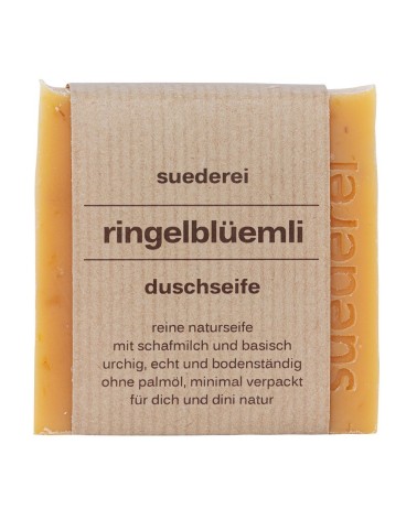 Naturseife Duschseife - Ringelblümli mit Ringelblume mit Verpackung frontal