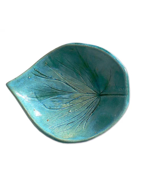 Schmuckschale Ton Oval - Azur Bronze oben