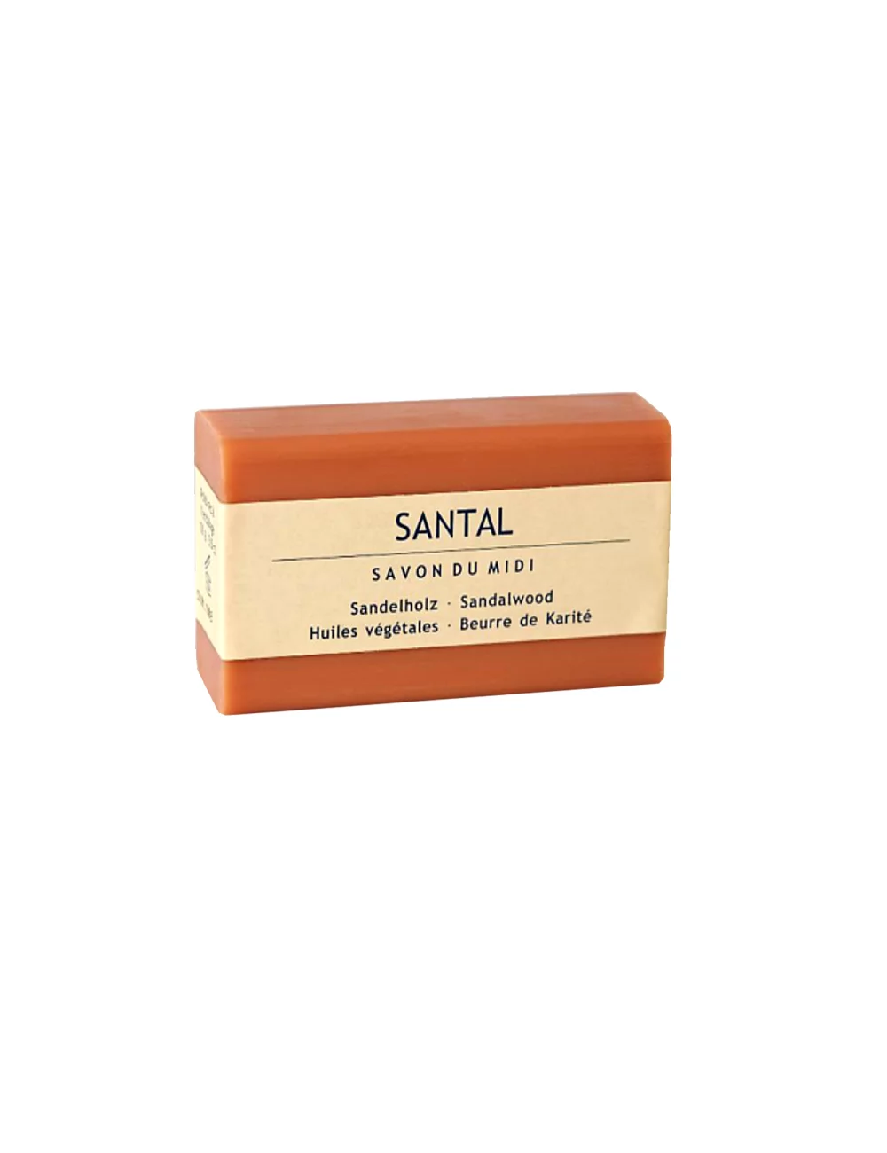 Bio-Seife mit Karité-Butter vegan - Sandelholz - mit Verpackung