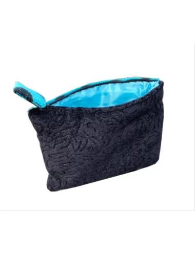 Bag in Bag, Necessaire Kreise türkis schwarz 23x13cm Rückseite