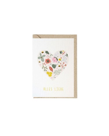 Glückwunsch- & Grusskarte - Herz "Alles Liebe"