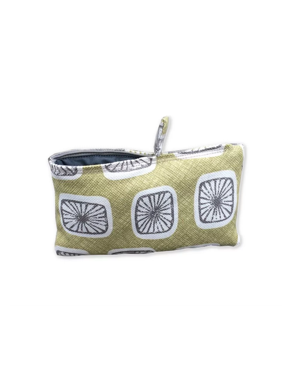 Bag in Bag, Necessaire Sonne im Quadrat pistache Vorderseite
