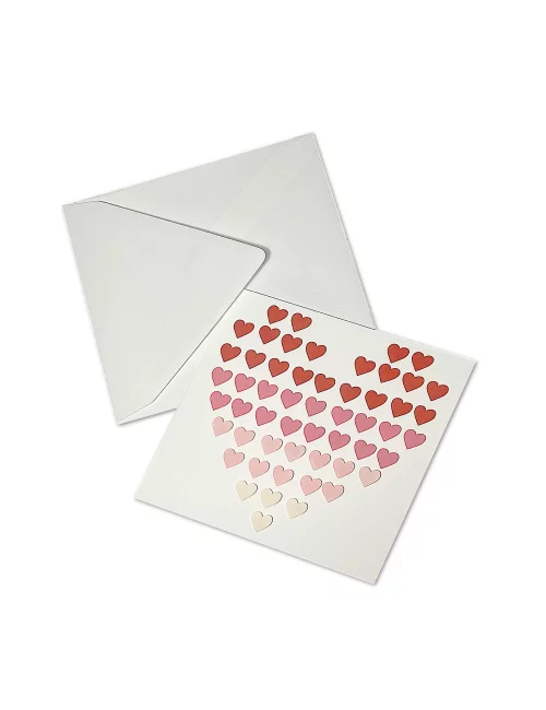 Glückwunschkarte & Grusskarte Karte - rote Herzen mit Couvert