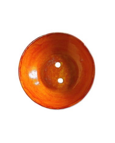 Seifenschale Ton rund, klein - verschiedene Farben mit Loch