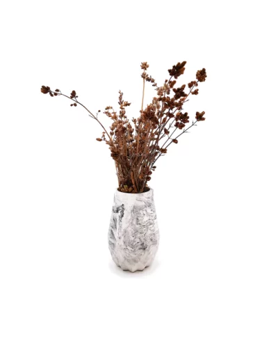 Vase aus Gips - kleine Blumenvase & Dekovase 'Zickzack' marmoriert - mit Deko