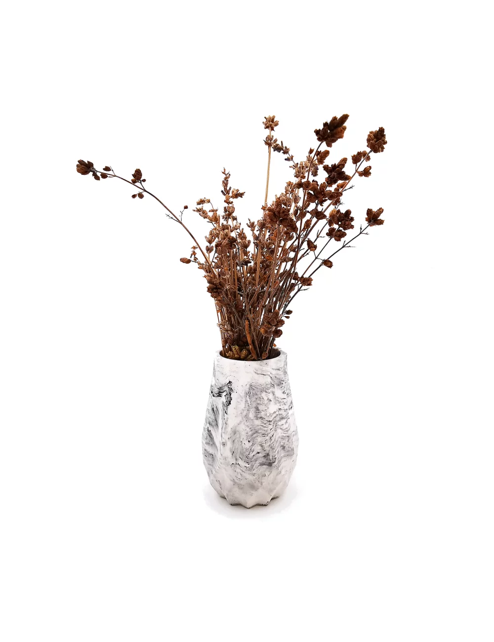 Vase aus Gips - kleine Blumenvase & Dekovase 'Zickzack' marmoriert - mit Deko