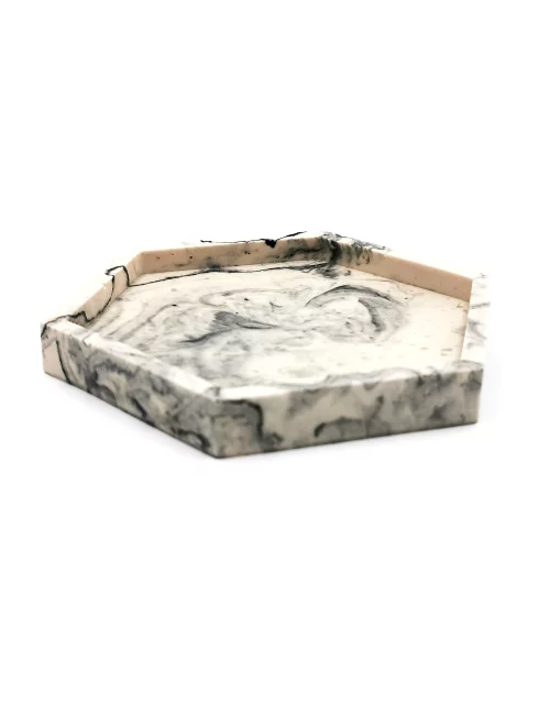 Vase aus Gips - kleine Blumenvase & Dekorvase 'Linien' marmoriert