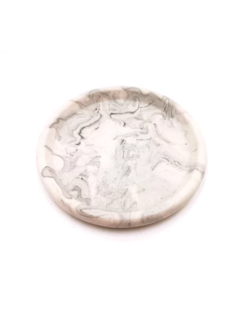 Runder Teller aus Gips - kleiner Teller & Dekoruntersetzer marmoriert