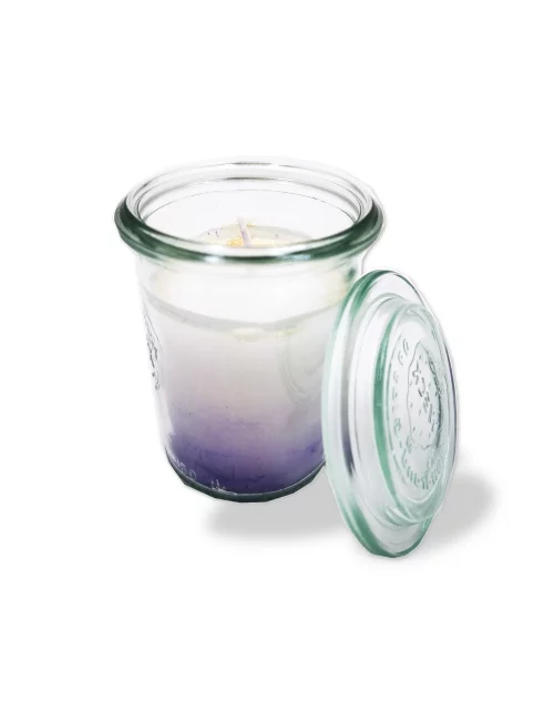 Olivenwachs-Kerze im Glas - kleine Nachhaltig-Kerze im Einmachglas