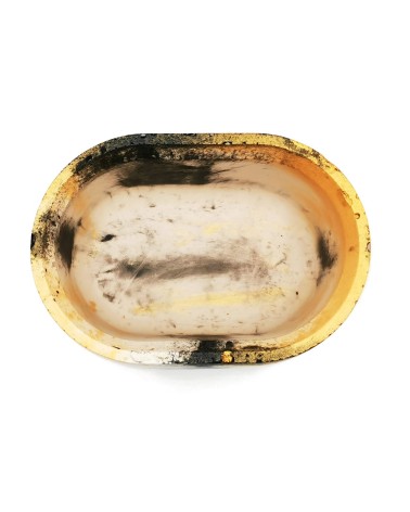 Gefäss Sunset aus Gips - ovaler Topf & Behälter gold-schwarz - Bild von oben