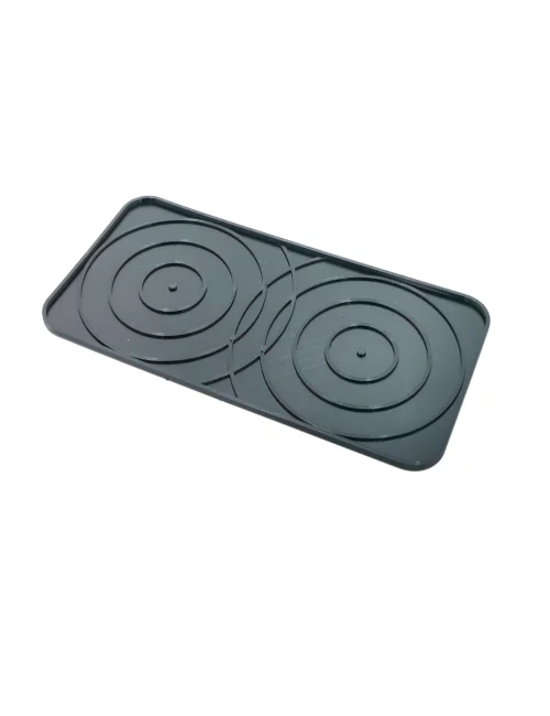 Abtropfunterlage & Untersetzer aus Kunststoff schwarz - Design zwei Tropfen - leer illustriert