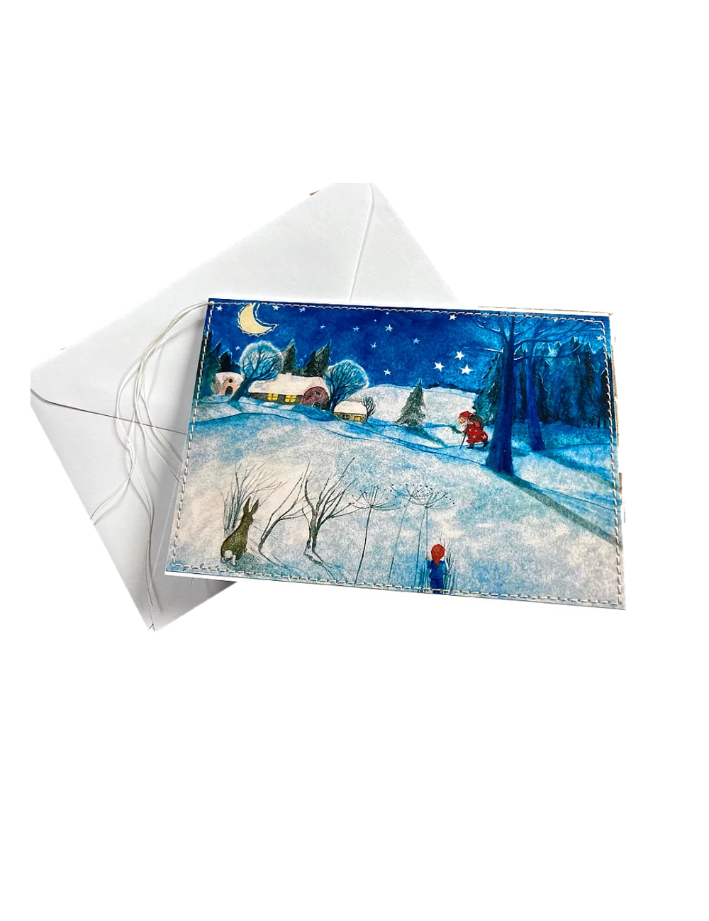 Weihnachtskarte- & Grusskarte genäht - Samichlaus