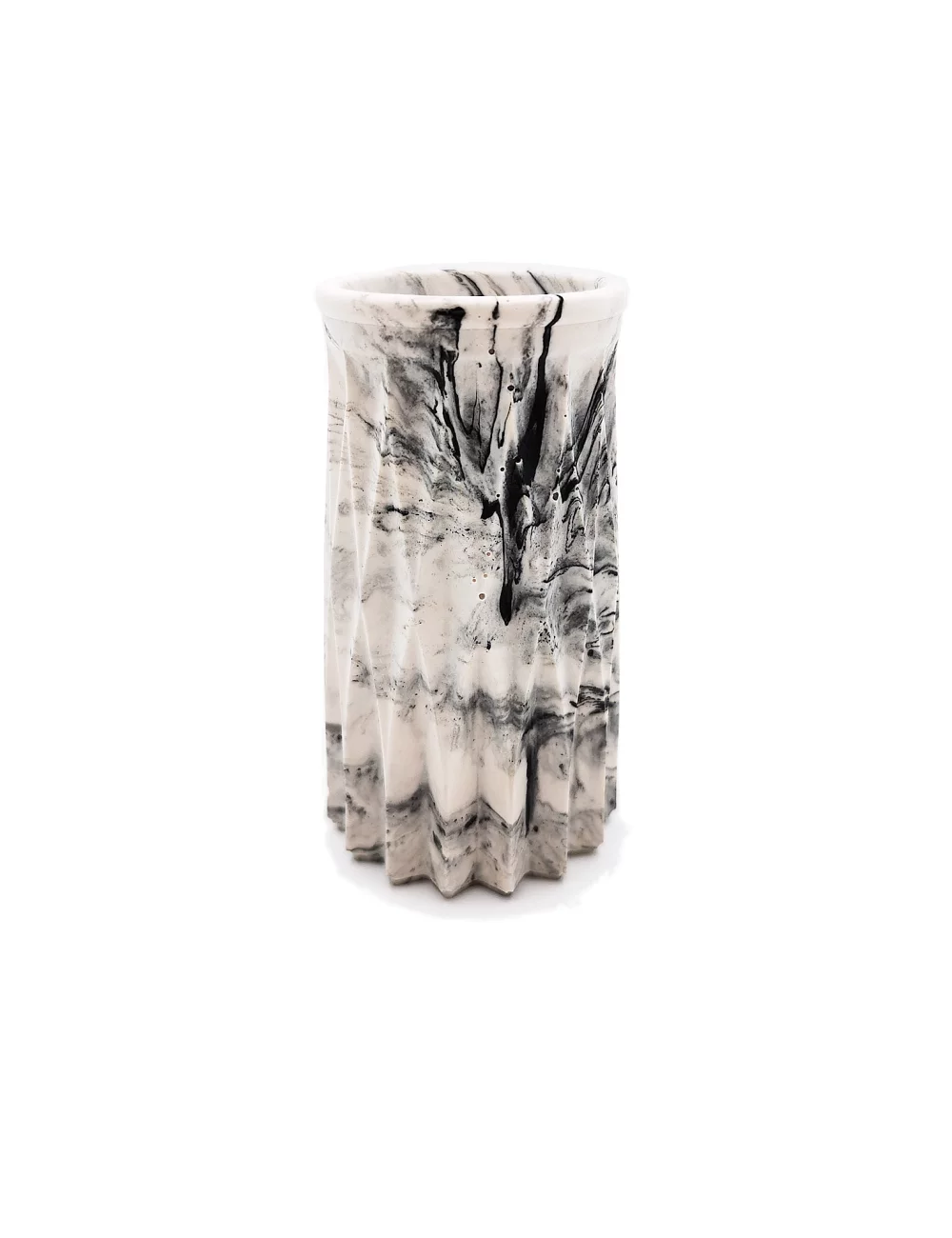Vase aus Gips - kleine Blumenvase & Dekorvase 'Säulen' marmoriert