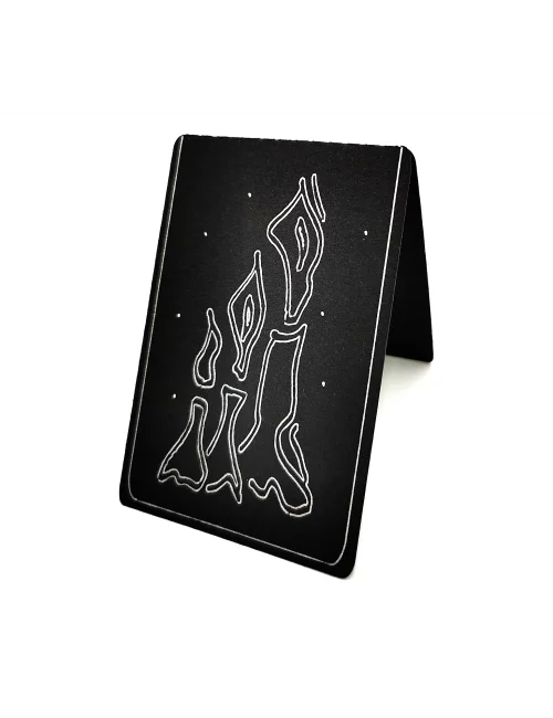 Kleine Faltkarte & Grusskarte Kerzen - Geburtstag & Weihnachten silber auf schwarz stehende Faltkarte