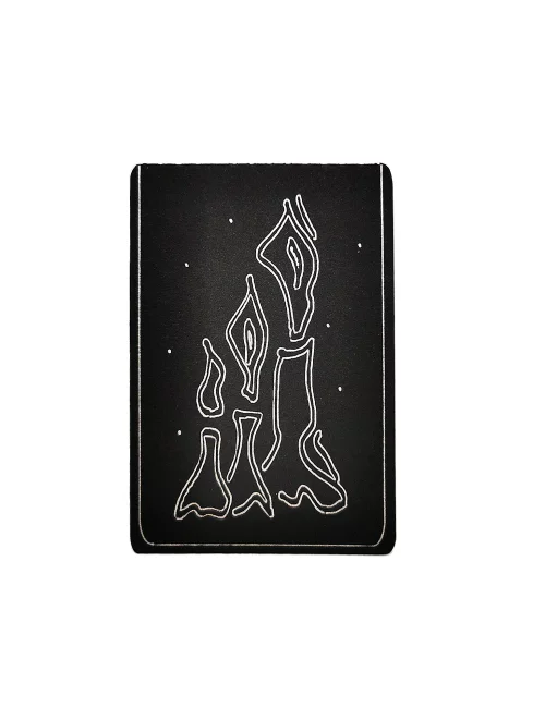 Kleine Faltkarte & Grusskarte Kerzen - Geburtstag & Weihnachten silber auf schwarz frontal