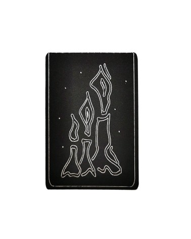 Kleine Faltkarte & Grusskarte Kerzen - Geburtstag & Weihnachten silber auf schwarz frontal