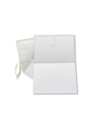 Glückwunsch- & Gruss Karte genäht - rotes Herz Innenseite