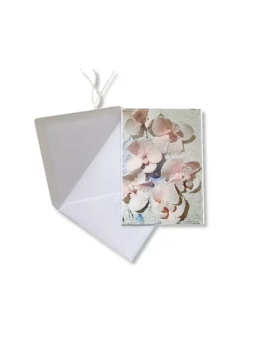 Glückwunsch- & Gruss Karte genäht - 3D Blüten rosé