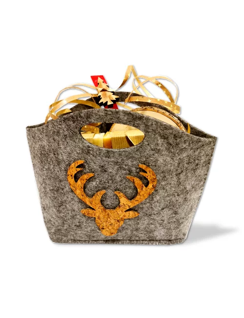 Geschenkset Weihnachten 3x Naturseife & Holzunterleger - Hirsch klein - Illustration Set