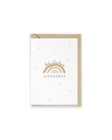 Glückwunsch- & Grusskarte - Regenbogen "Herzlichen Glückwunsch"
