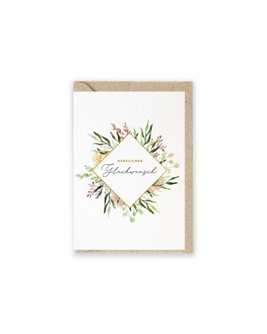 Glückwunsch- & Grusskarte - Blumen "Herzlichen Glückwunsch"