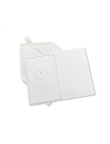 Glückwunsch- & Gruss Karte genäht - Statue Büblein Innenseite