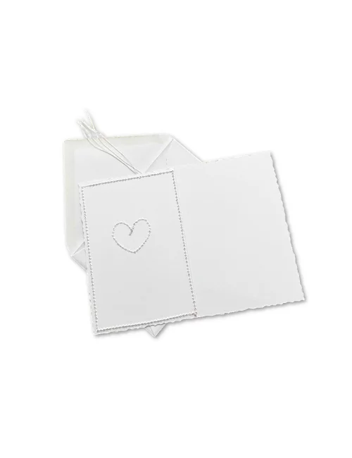 Glückwunsch- & Gruss Karte genäht - Statue Büblein Innenseite