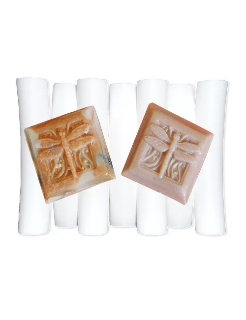 Seifenschale aus Kunststoff - Noodles in weiss mit Seifen illustriert