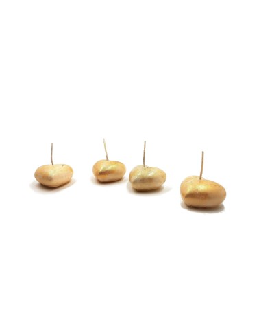  leicht goldene Nachhaltig-Kerze & Dekor-Kerze - eine Kerze