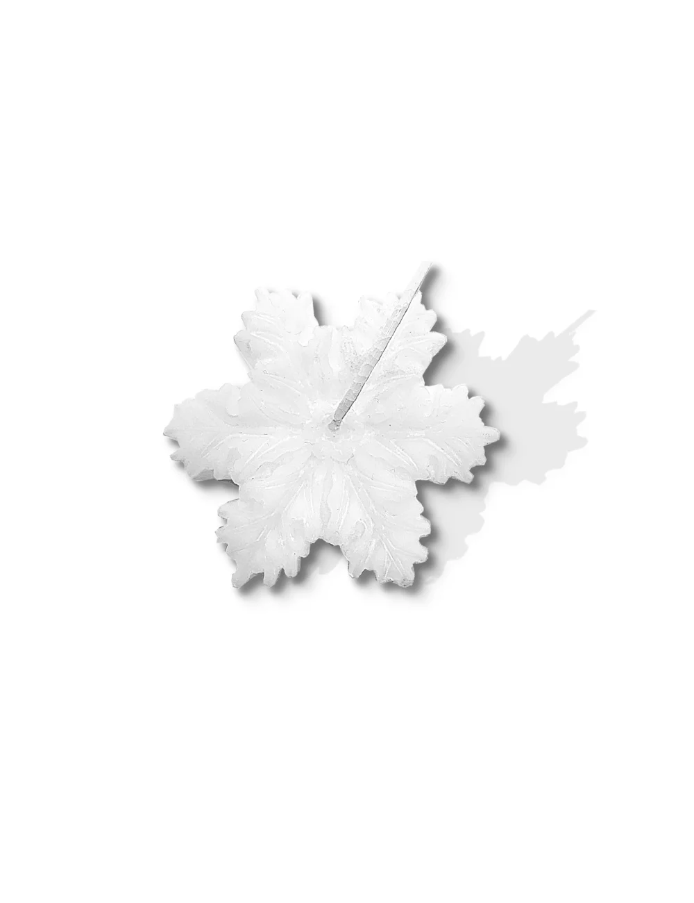 Olivenwachs-Kerze Schneeflocke - kleine, leicht silberne Nachhaltig-Kerze & Dekor-Kerze