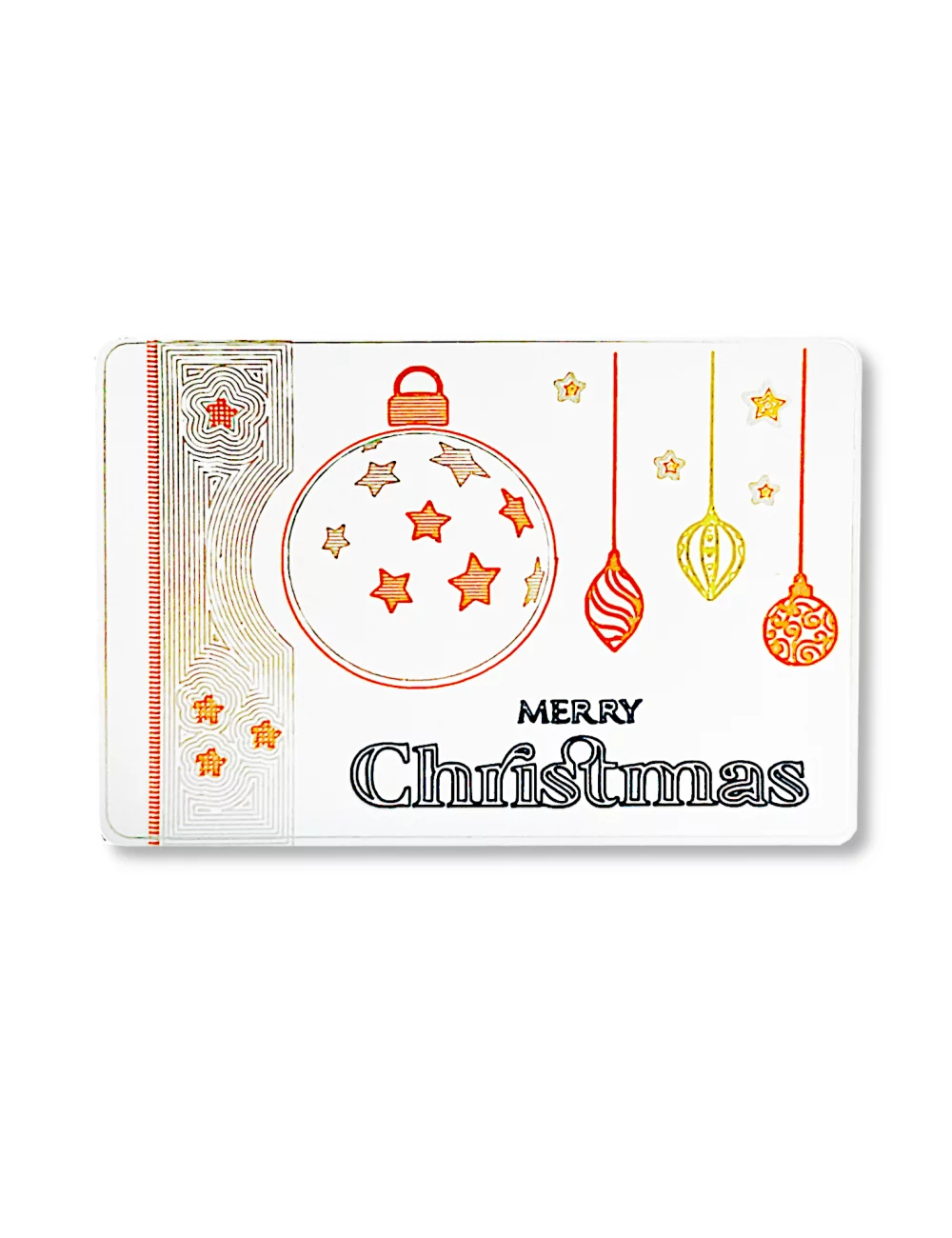 Weihnachtskarte, Spruchkarte & Grusskarte Weihnachtskugel - Karte für Weihnachten "Merry Christmas" 