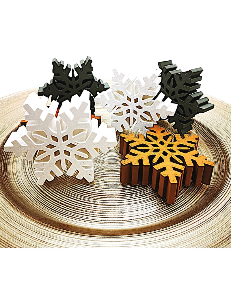 Schneeflocke 3D als Dekor, Hinsteller & Untersetzer - 2 cm dick
