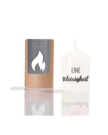 Stumpenkerze "Eine Kleinigkeit" anthrazit - Flämmchen 8 x 6 cm