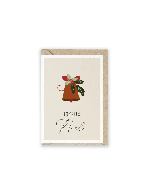 Weihnachtskarte & Grusskarte - Glocke "Joyeux Noël" mit Couvert