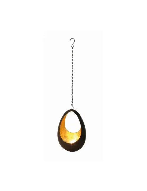 Teelicht-Hänger & Goldlicht - Teelichtschale Drop bronze-gold 18 cm