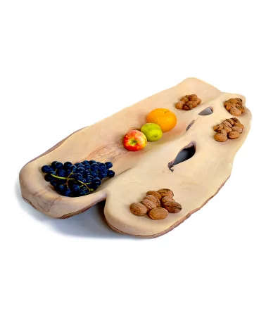 Früchte-Schale & Deko-Schale Doppel - Birke Holz - von oben