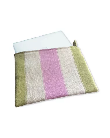 Tablet Bag für MacBook Air rosé-ecru-gestreift Vorderseite