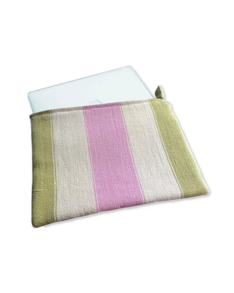 Tablet Bag für MacBook Air rosé-ecru-gestreift Vorderseite