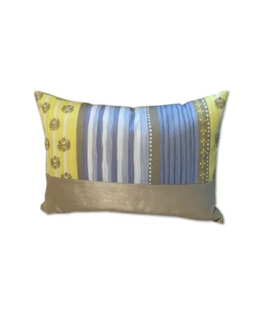Edel Überzug & Kissen Baumwolle - Indisch gelb-grau 30 x 50 hinten
