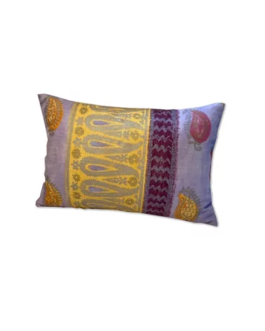 Baumwolle-Kissen Überzug & Innenkissen - Indisch lila-gelb-orange 30 x 50 vorne