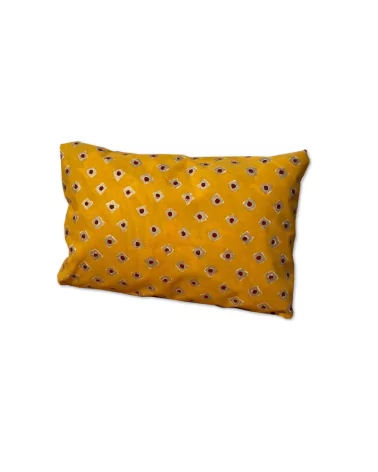 Kissen Überzug & Kissen Baumwolle - Indischer Sari mit goldige Vierecken auf gelb 30 x 50