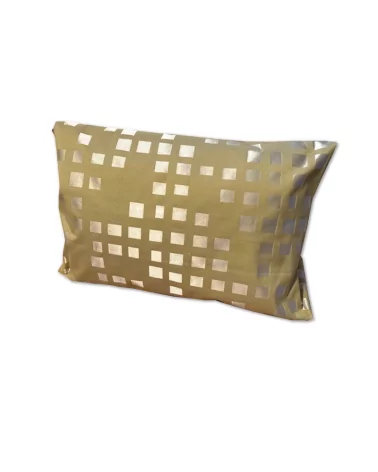 VEdel Überzug & Kissen Viscose - Pop - silberne Vierecke auf senfgelb 30 x 50