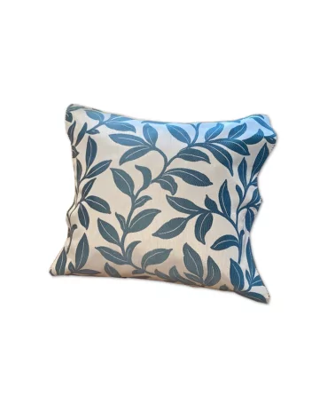 Baumwoll-Kissenbezug - grüne Blätter auf weiss